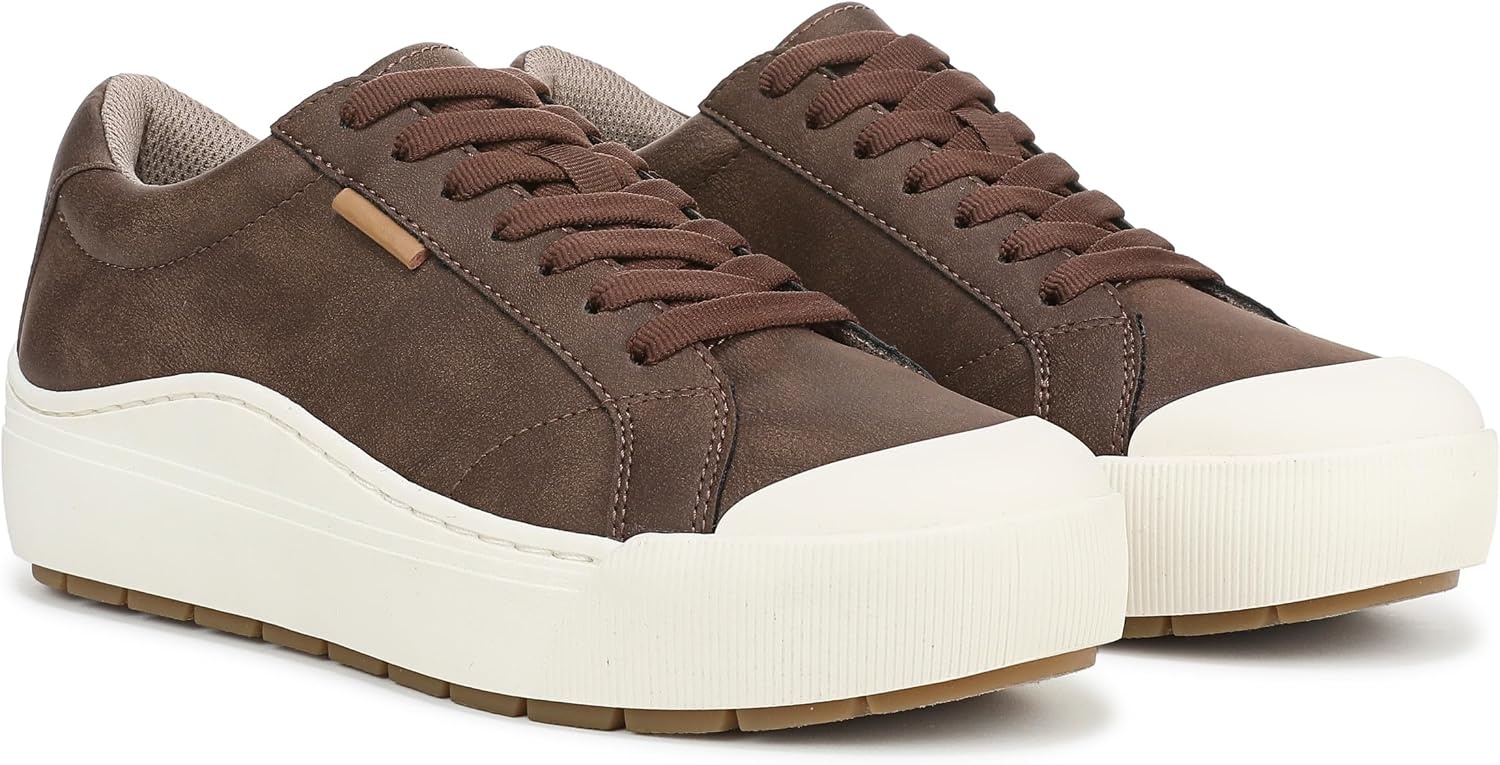 image:imageDr Scholls Shoes Womens Time Off Sneaker Comfortable Walking ShoesDark Brown Faux Leather