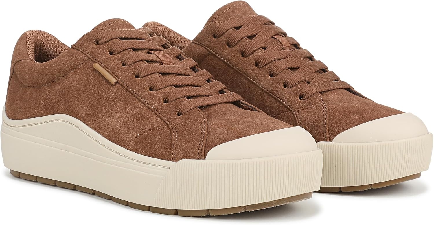 image:imageDr Scholls Shoes Womens Time Off Sneaker Comfortable Walking ShoesDark Honey Brown Faux Leather