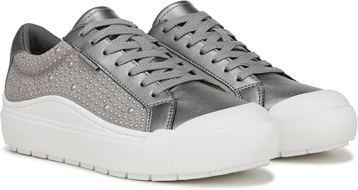 image:imageDr Scholls Shoes Womens Time Off Sneaker Comfortable Walking ShoesPewter Metallic With Pearls