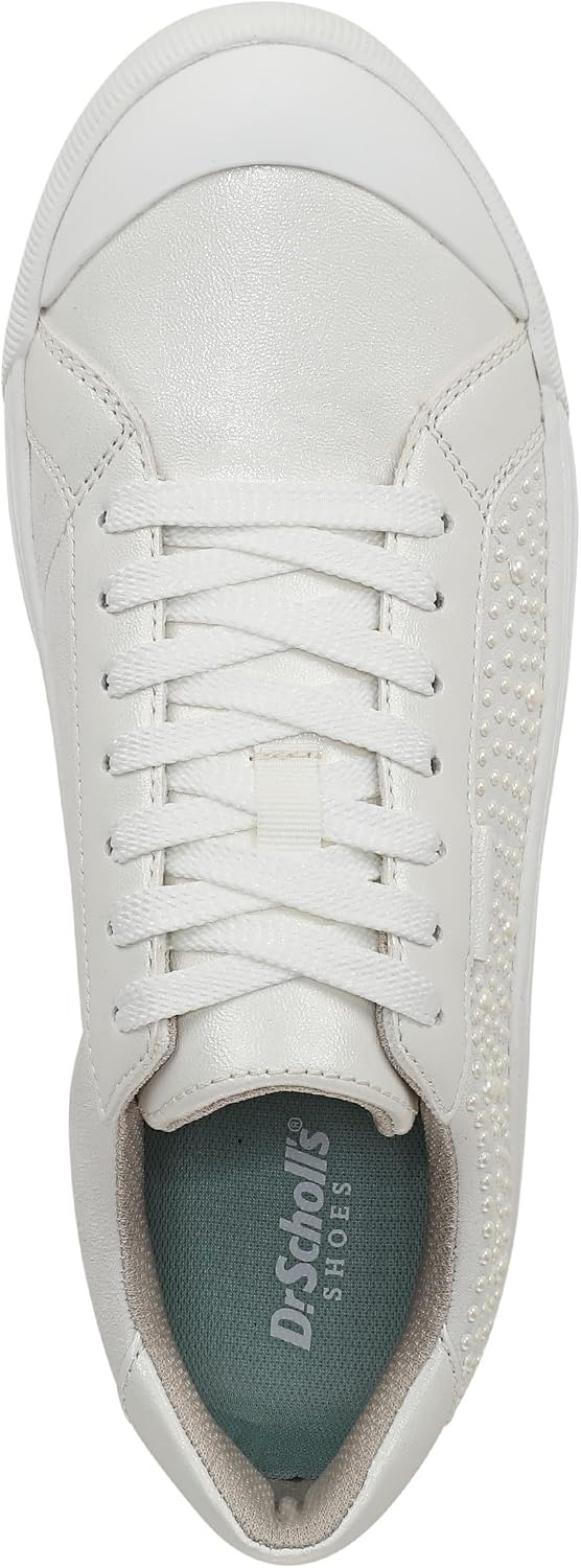 image:imageDr Scholls Shoes Womens Time Off Sneaker Comfortable Walking ShoesWhite Faux Leather With Pearls