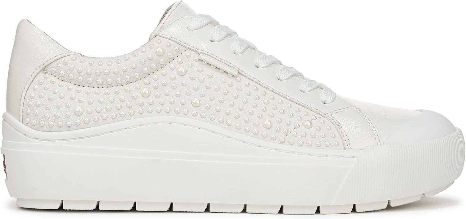 image:imageDr Scholls Shoes Womens Time Off Sneaker Comfortable Walking ShoesWhite Faux Leather With Pearls