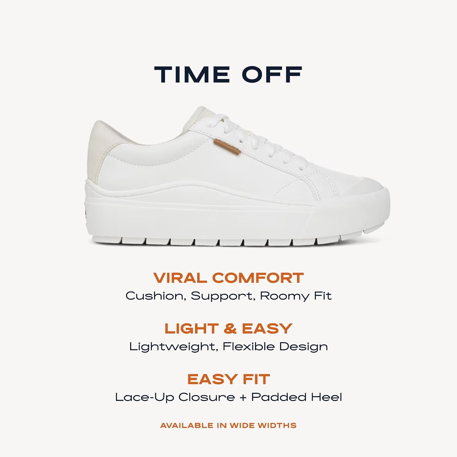 image:imageDr Scholls Shoes Womens Time Off Sneaker Comfortable Walking ShoesWhite Synthetic