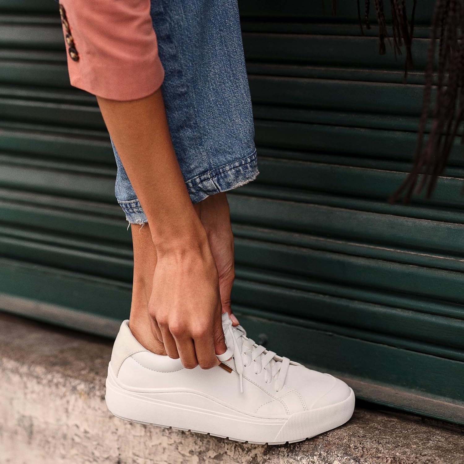 image:imageDr Scholls Shoes Womens Time Off Sneaker Comfortable Walking ShoesWhiteGreen Perf