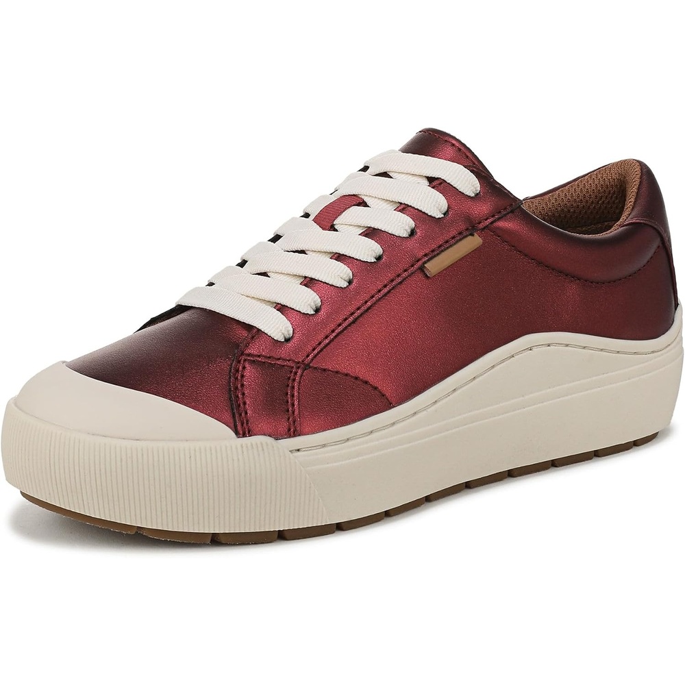 image:imageDr Scholls Shoes Womens Time Off Sneaker Comfortable Walking ShoesBurgundy Red Metallic