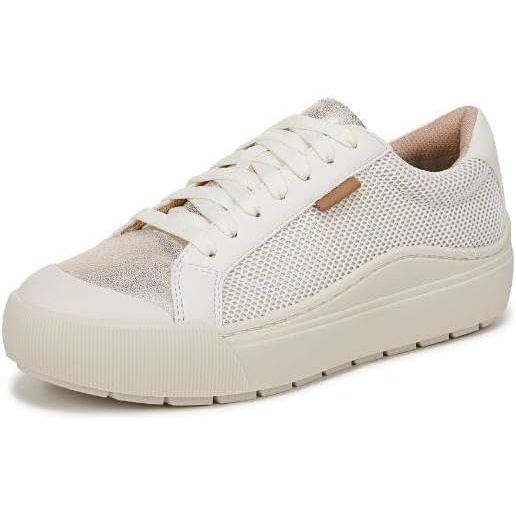 image:imageDr Scholls Shoes Womens Time Off Sneaker Comfortable Walking ShoesOff White MeshGold Metallic