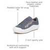 Dr. Scholl’s Shoes Women’s Time Off Sneaker, Comfortable Walking Shoes(Oxide Blue Multi Floral Embroidery)