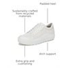 Dr. Scholl’s Shoes Women’s Time Off Sneaker, Comfortable Walking Shoes(White Faux Leather With Pearls)