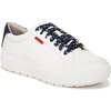 Dr. Scholl’s Shoes Women’s Time Off Sneaker, Comfortable Walking Shoes(White/Blue/Red)
