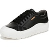 Dr. Scholl’s Shoes Women’s Time Off Sneaker, Comfortable Walking Shoes(Black Faux Leather White Sole)