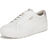 White Faux Leather/Gold Metallic