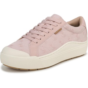 Dr. Scholl’s Shoes Women’s Time Off Sneaker, Comfortable Walking Shoes(Blush Pink Floral Tonal Embroidery)