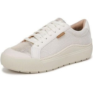 Dr. Scholl’s Shoes Women’s Time Off Sneaker, Comfortable Walking Shoes(Off White Mesh/Gold Metallic)