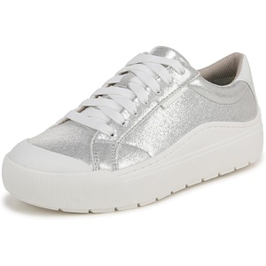 Dr. Scholl’s Shoes Women’s Time Off Sneaker, Comfortable Walking Shoes(Silver)
